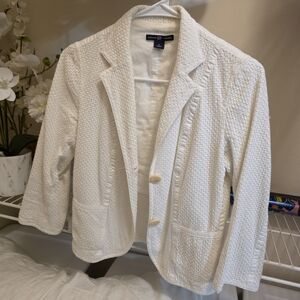 GAP Women's Cream Textured Blazer